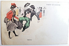 Old postcard illustrator PARIS QUI DANSE - BULLIER - single back