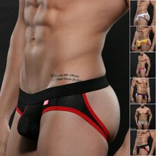 NEW GAY UNDERWEAR MEN TRANSPARENT JOCKSTRAP STRING HOMME SEXY MENS THONGS S-XL