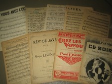 LOT DE 10 PARTITIONS ANCIENNES