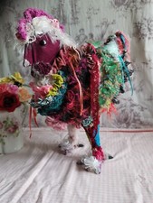 Poule papier mâché tissus