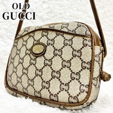 Gucci GG pattern Shoulder Bag Sacoche PVC Brown Beige fastener From Japan