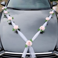 Décoration de Voiture Mariage mariée Couple Fleurs Roses décoration Voiture d...