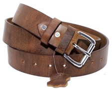 Men's Genuine Buffalo FULL GRAIN Leather Belt, 1 1/2" width, Handmade, By Amish