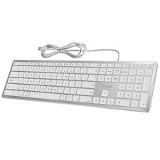 Full-Size Wired Keyboard for Mac OS Devices with Numeric Keypad for Apple iMac