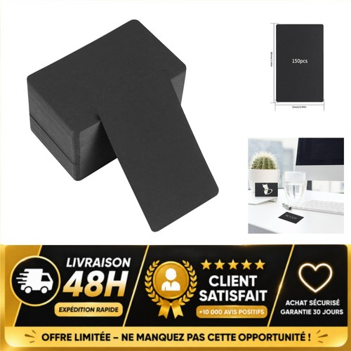 150 cartes papier kraft - kraft, noir