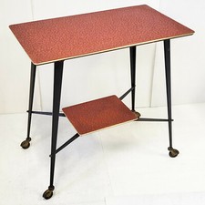 VINTAGE 1960S STEEL SPUSELE & SKAI 60S 1960S ROLLING DESSERT TELE TABLE