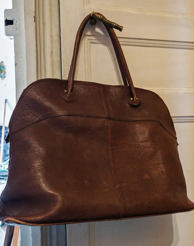 Grand sac cuir voyage - , vintage