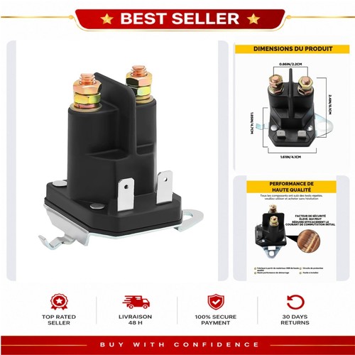 Relais démarreur 12v tondeuse - 12v,