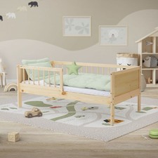 Lit d'enfant beige bois de pin