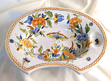 Antique beard dish decor old Rouen handmade