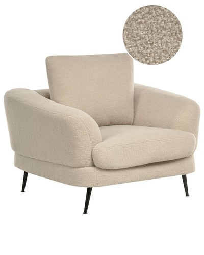 Fauteuil tissu bouclé avec - fauteuil,