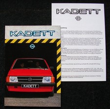 Opel Kadett D brochure 1.1984 + supplement also with Kadett GTE