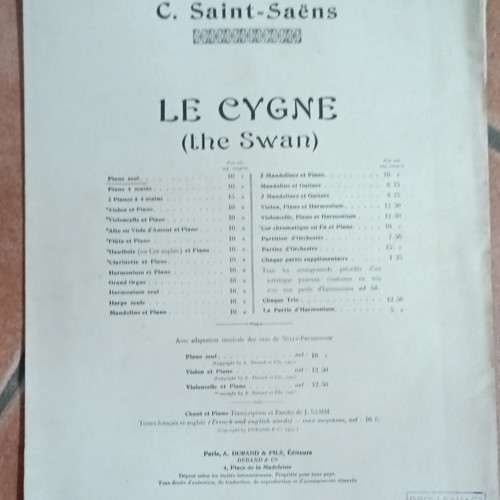 Saint saëns partition - c.,