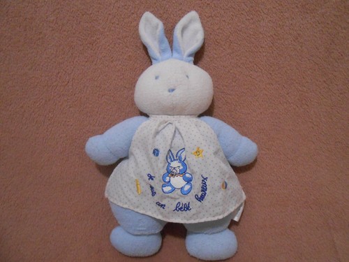 Doudou peluche lapin blanc - peluche,