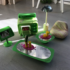 Jouet Vintage Salon Barbie Année 70 Bureau Fauteuil Table