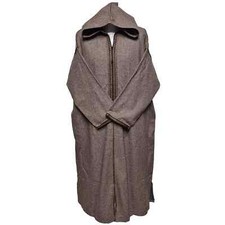 Marocain Super Doux Laine Cachemire Mélange Beige à Capuche Thobe Djellaba