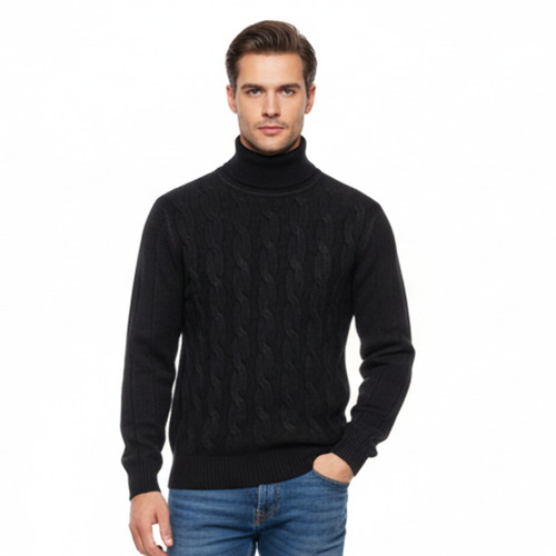 Pull homme torsade col - , roulé