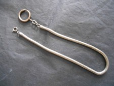 chaine de montre /bracelet ancien argent (?) maille serpent ronde 33cm