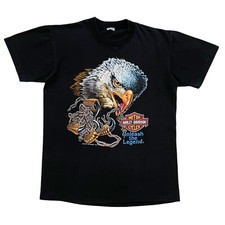 Vintage 1989 Harley Davidson Shirt Size Medium Eagle Unleash The Legend 80's 