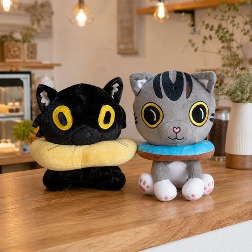 Peluche chat beignet doux - chat,