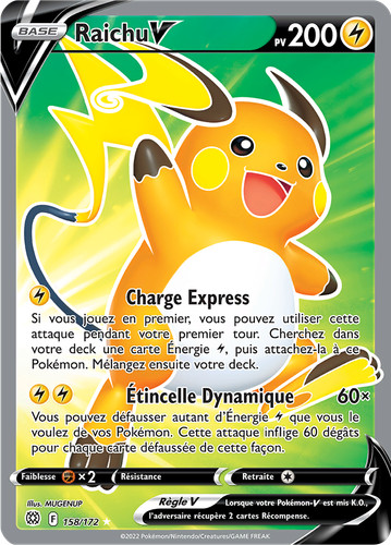 Carte pokémon raichu - carte,