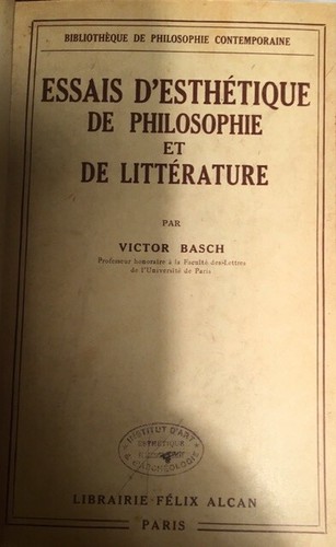 Essais esthétique de - d'esthétique,