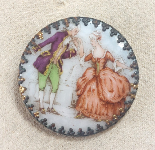 Ancienne broche porcelaine - ancienne, broche,