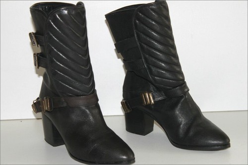 Bottines tout cuir matelassé - cuir,