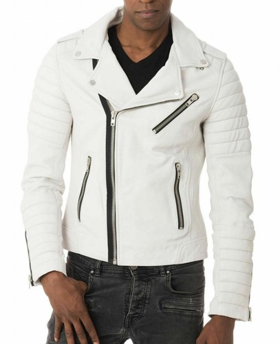 Blouson cuir blanc pour - blouson,