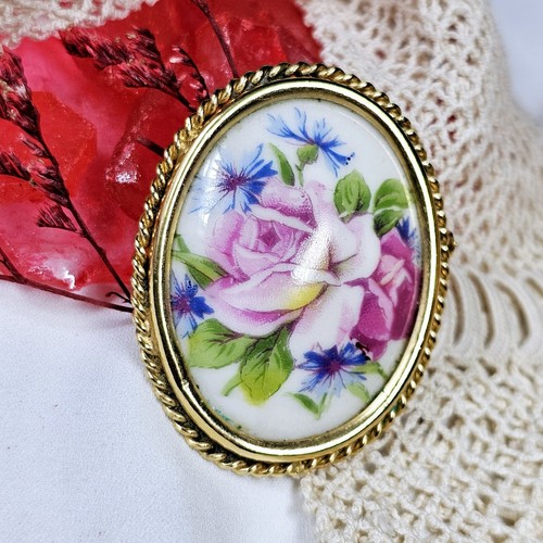 Broche vintage porcelaine - broche,