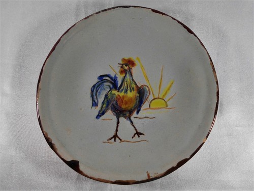 Assiette coq lever - (, au