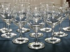 Beautiful Series 10 LIQUEUR GLASSES Balloon Glasses CRYSTAL Engraved Floral Patterns 