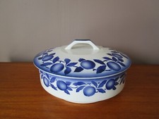 Ste amandinoise soup bowl St Amand blue orange fruit decor