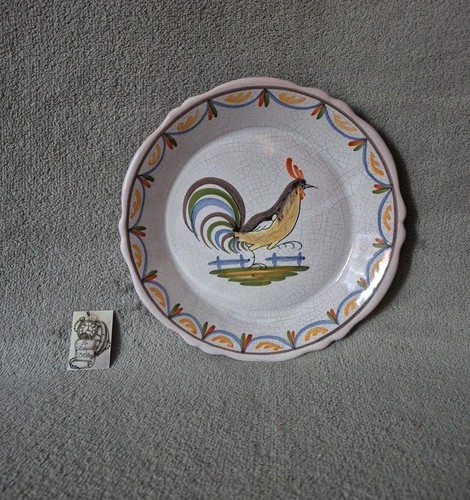 Assiette faïence coq - assiette, en