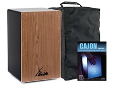 Cajon Batterie à Main de Percussion Caisse Instrument Noyer Noir Set Housse