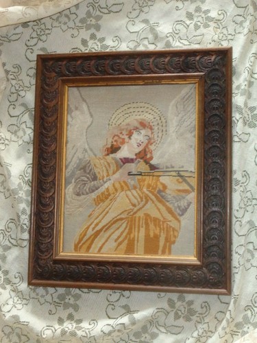 Antique petit point tapestry - antique,