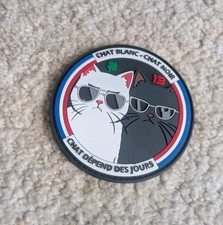 Self-grip PVC patch, FDO, white cat / black cat
