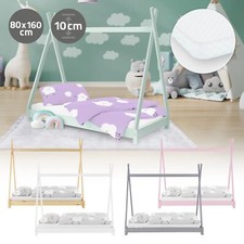 Lit d'enfants Tipi style indien en bois massif de pin matelas á choix 160x80 cm