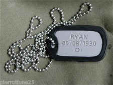 Plaque Militaire GI + Chaîne Gravure 1 ou 2 faces DOG TAG 