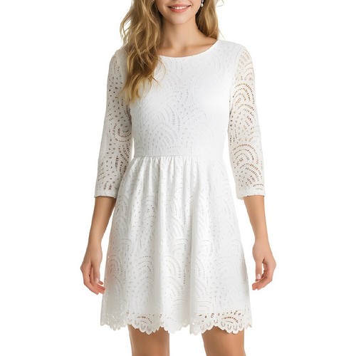 Robe blanche dentelle - robe, en