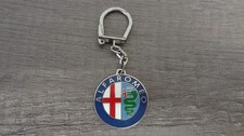 Alfa Romeo keychain, metal, antique, 6 digit tel Salon de Pce, vintage F