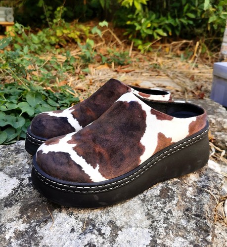 Mules sabot effect daim cow