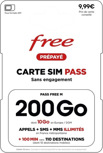 Carte sim free pass 300go - carte,