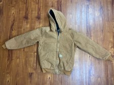 Womens Carhartt WJ130- Brown Canvas Hooded Quilt Lined Jacket Size XS 0/2