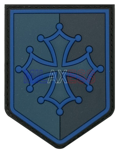 écusson pvc occitanie bleu - pvc,