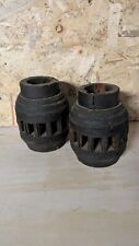 2 MOYEU ROUE de CHARETTE Ancien Collection Bois Métal Rare Déco Objet Métier 
