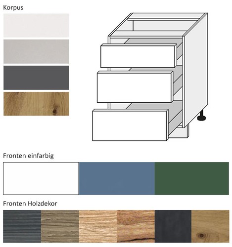 Meuble bas tiroirs silver - de,