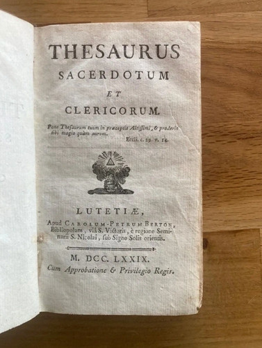 Thesaurus sacerdotum - thesaurus, et
