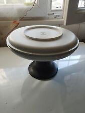 tupperware compotier plat a crêpe beige moucheter avec pied noir