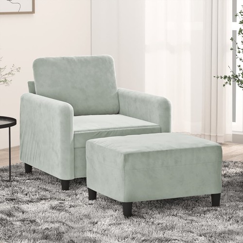 Fauteuil avec repose pied gris - fauteuil,